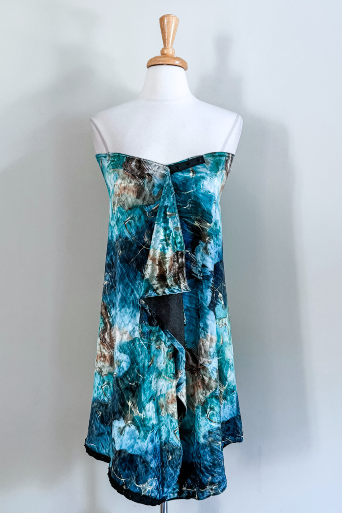 Turquoise Marble Velvet Carry-on Cozy — a soft, versatile velvet travel dress by Diane Kroe