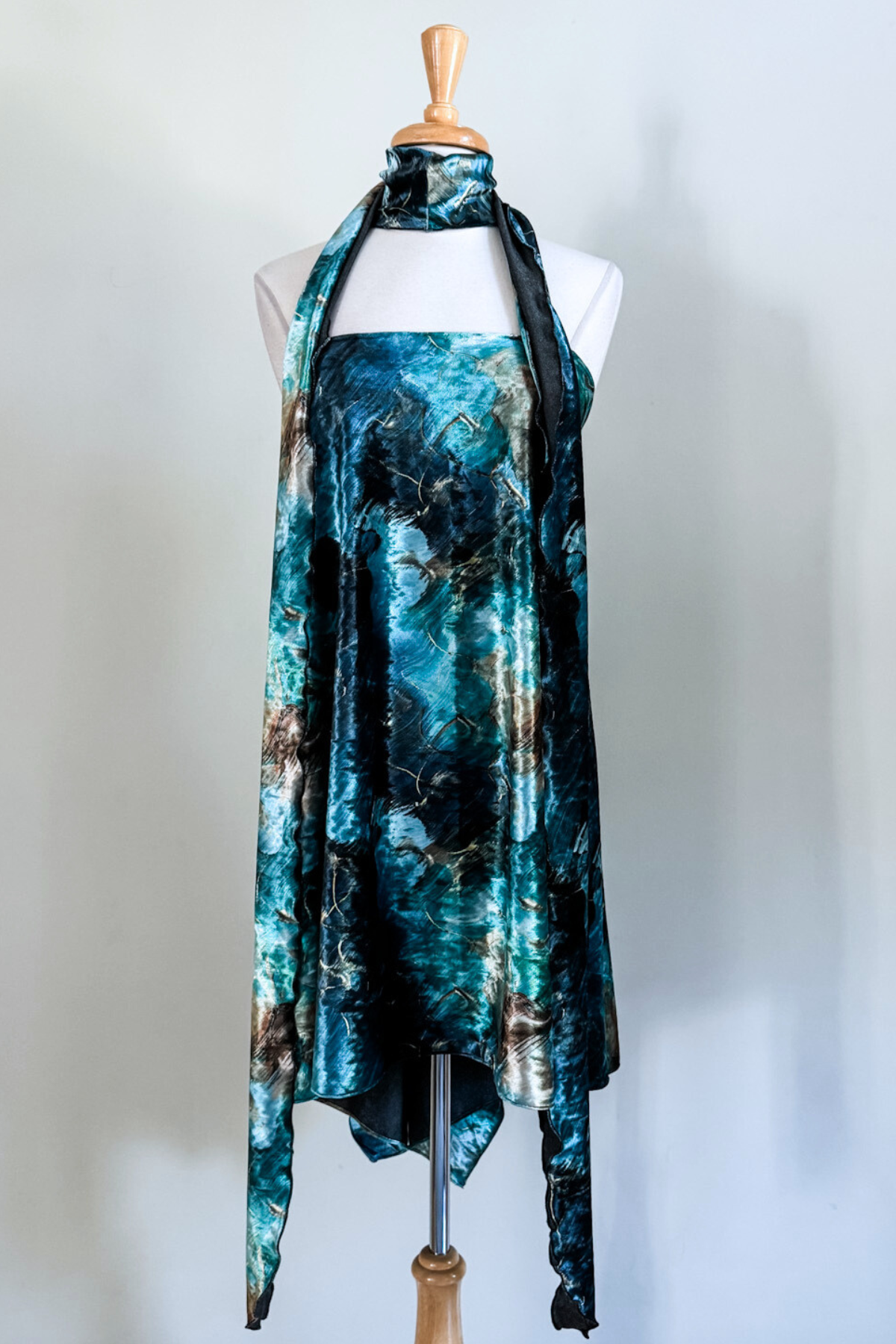 Diane Kroe Turquoise Marble Endless styled as a chic scarf