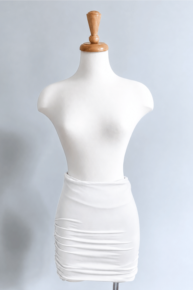 Diane Kroe White Skort styled as a romper in skirt in Brazil Knit