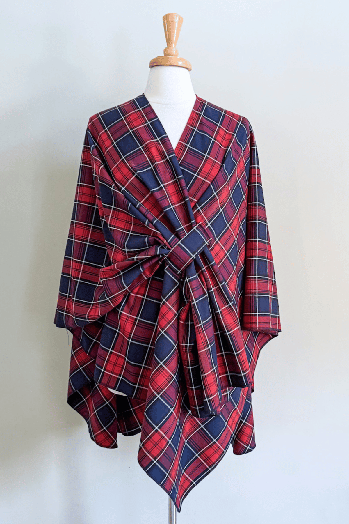 The Revival Cape in Red Tartan print from Diane Kore