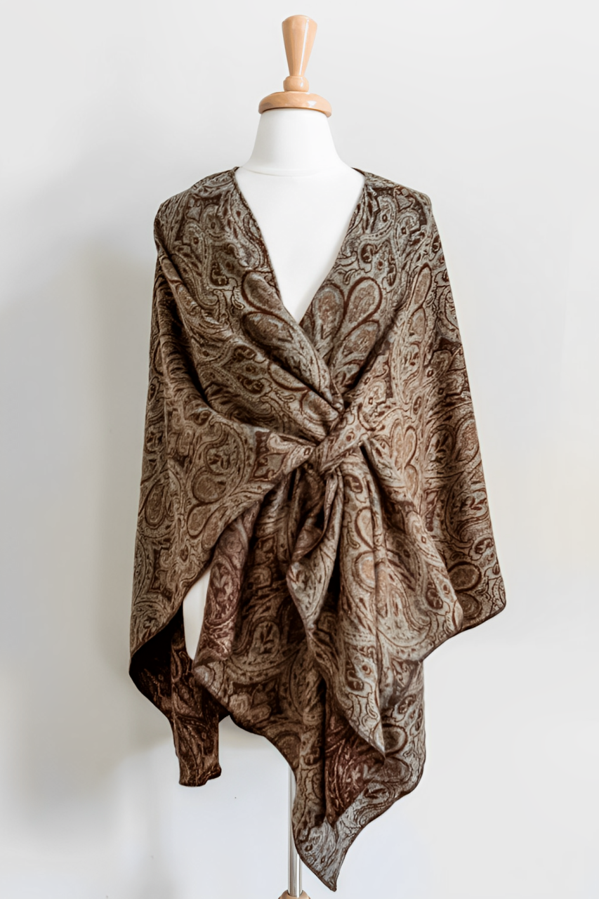 The Revival Cape in Tapestry Burgundy print from Diane Kore