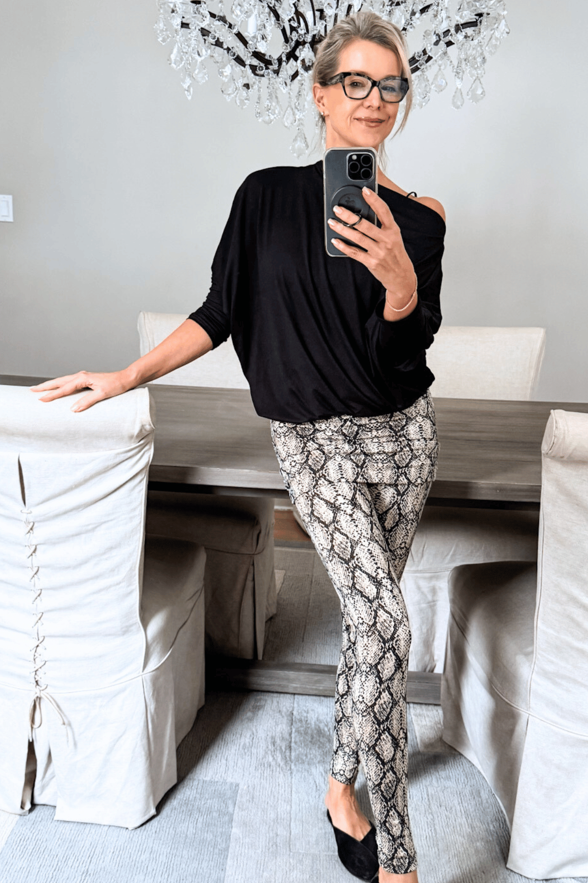 Travel Tights in Cool Snakeskin Print from Diane Kroe