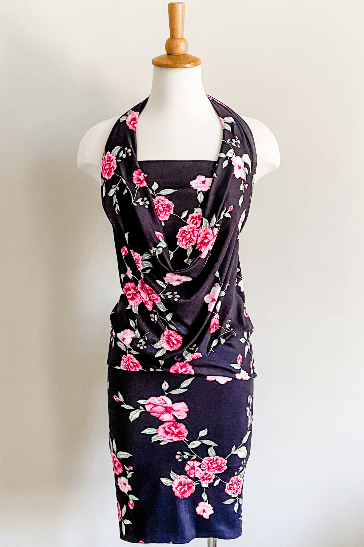 Diane Kroe Skort (Black Pink Floral) - Warm Weather Capsule Collection