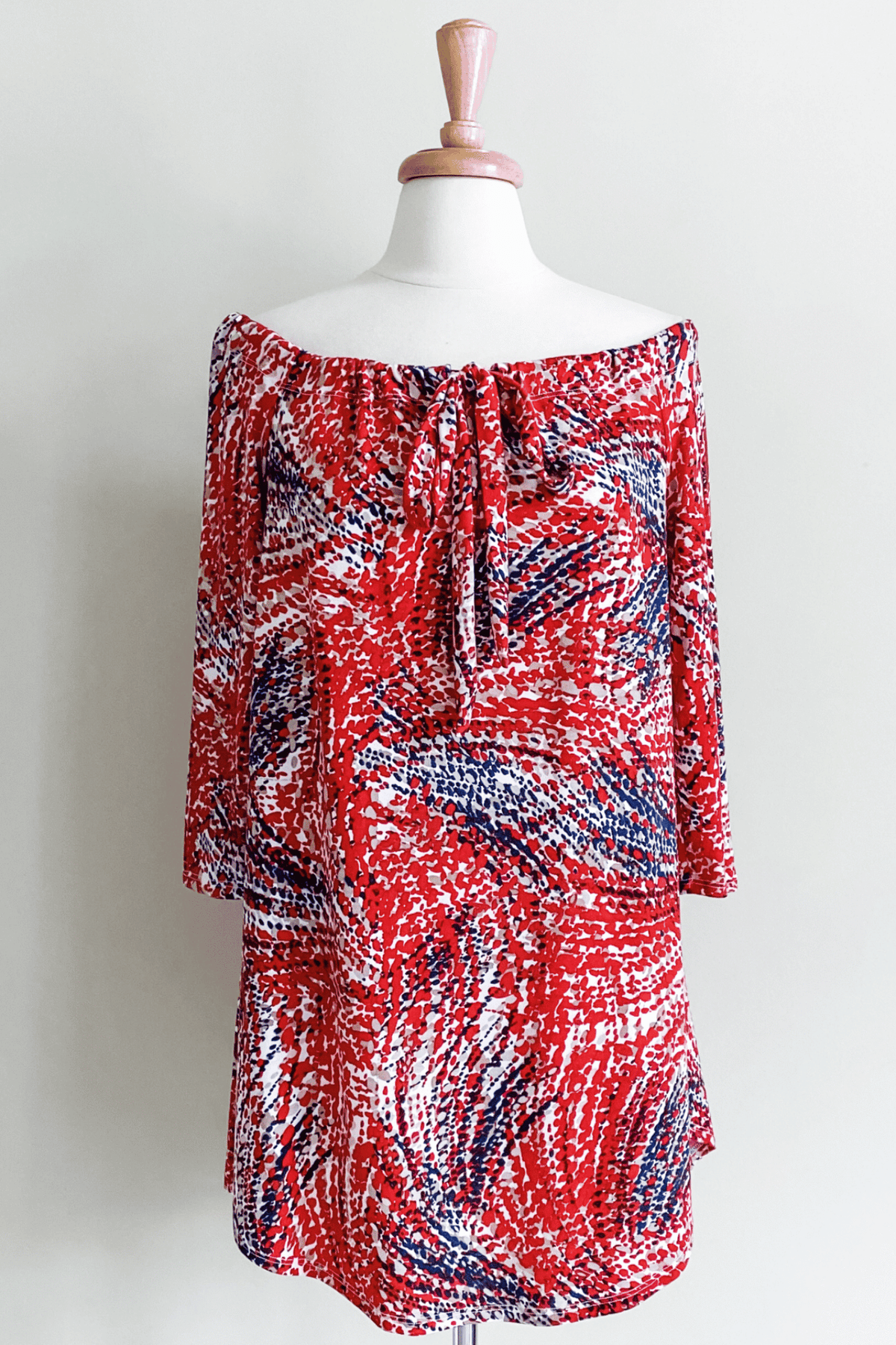 Diane Kroe Evermore Tunic (Whirlpool Red Navy) - Warm Weather Capsule Collection