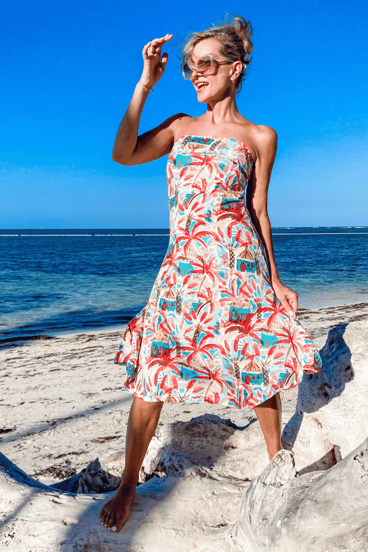 Diane Kroe Wear-Ever Dress in Prints (Terracotta Palm) - Warm Weather Capsule Collection