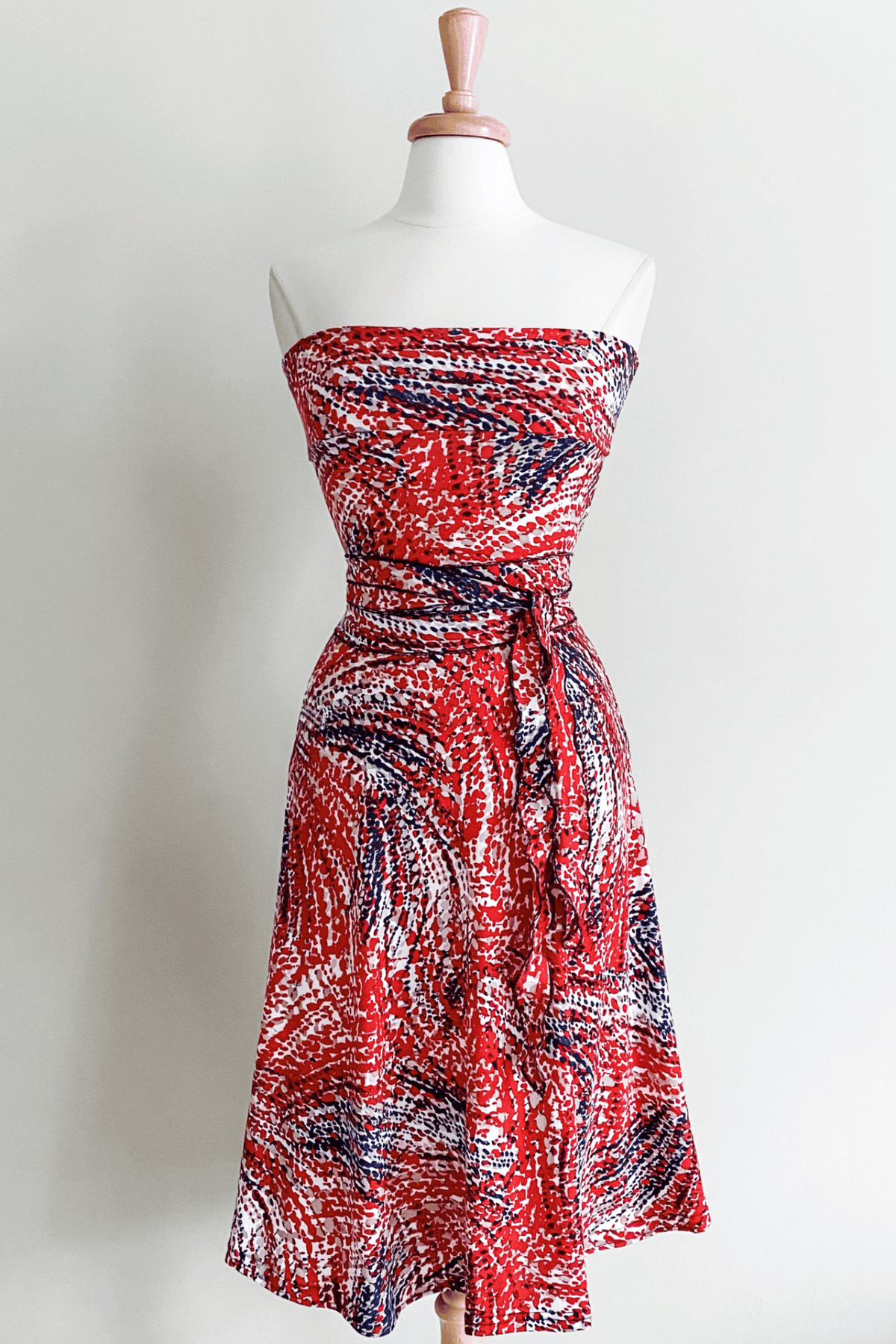 Diane Kroe Sash Prints (Whirlpool Red Navy) - Warm Weather Capsule Collection