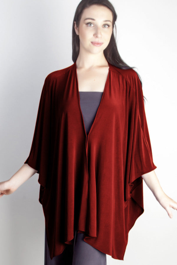 Diane Kroe Butterfly Convertible Cover Up  Wine