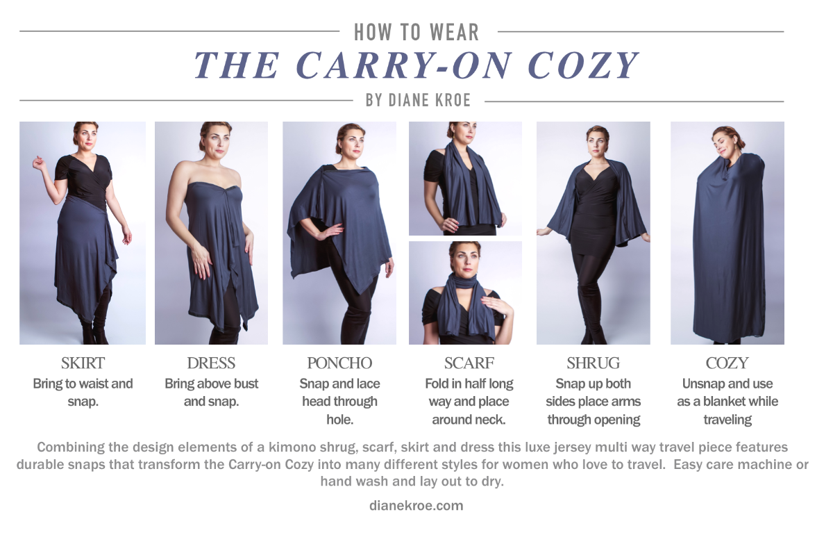 Carry on cozy Travel Scarf how to wear style guide 