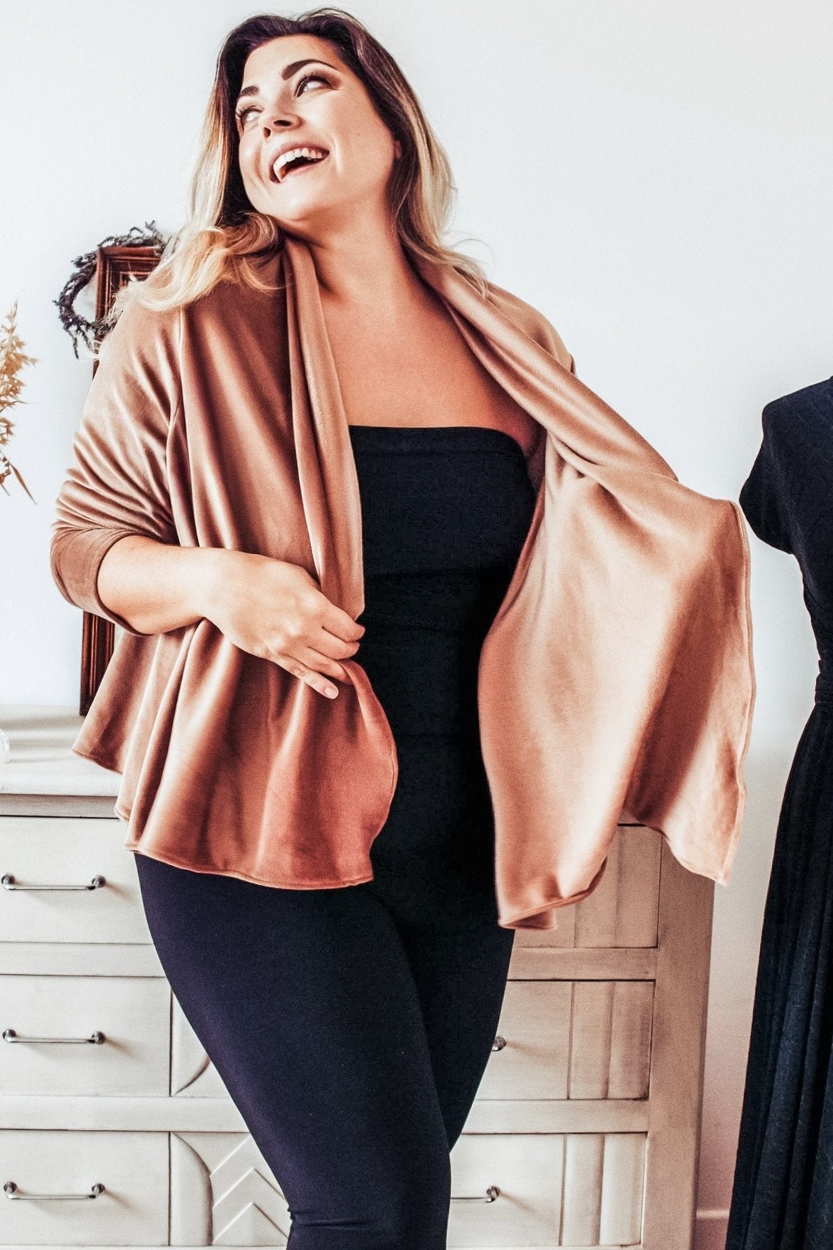 Minkey Wrap in Copper Velvet from Diane Kroe