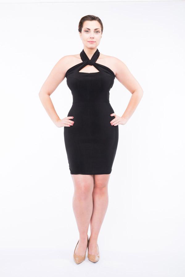 Diane Kroe - Multiway Tube Top Dress (black) - Worn with a sleeve sash keyhole style
