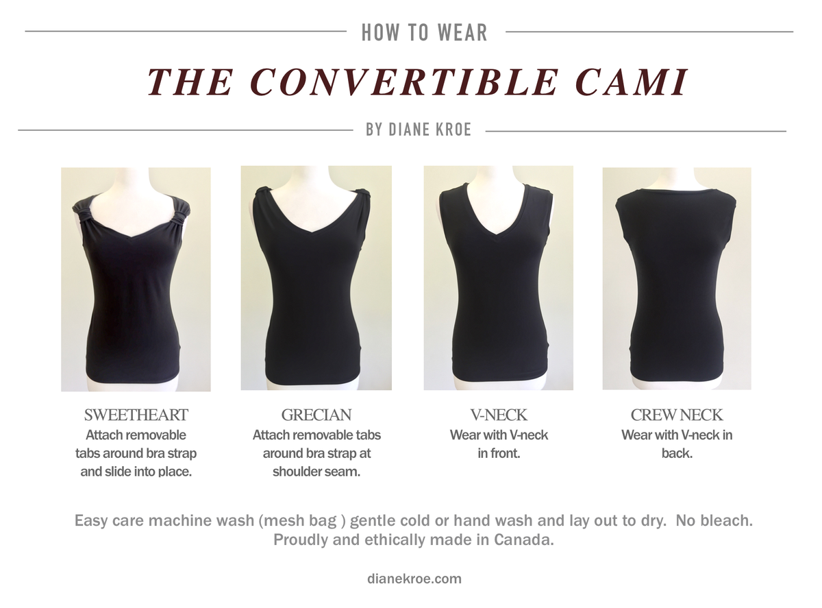 Diane Kroe Convertible Cami Reversible Tank Top Ways to Wear