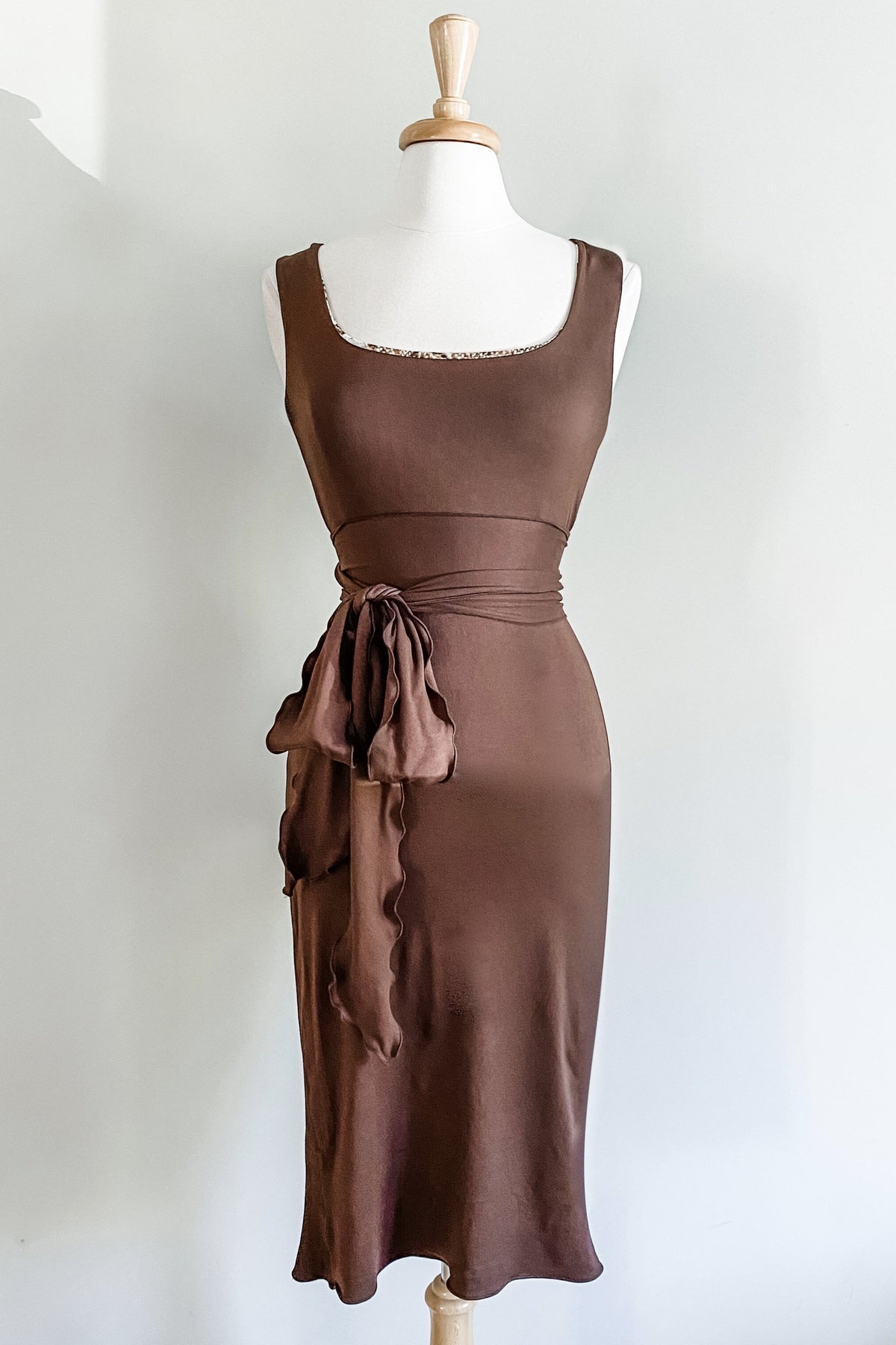 Sheath Dress in Brown Color