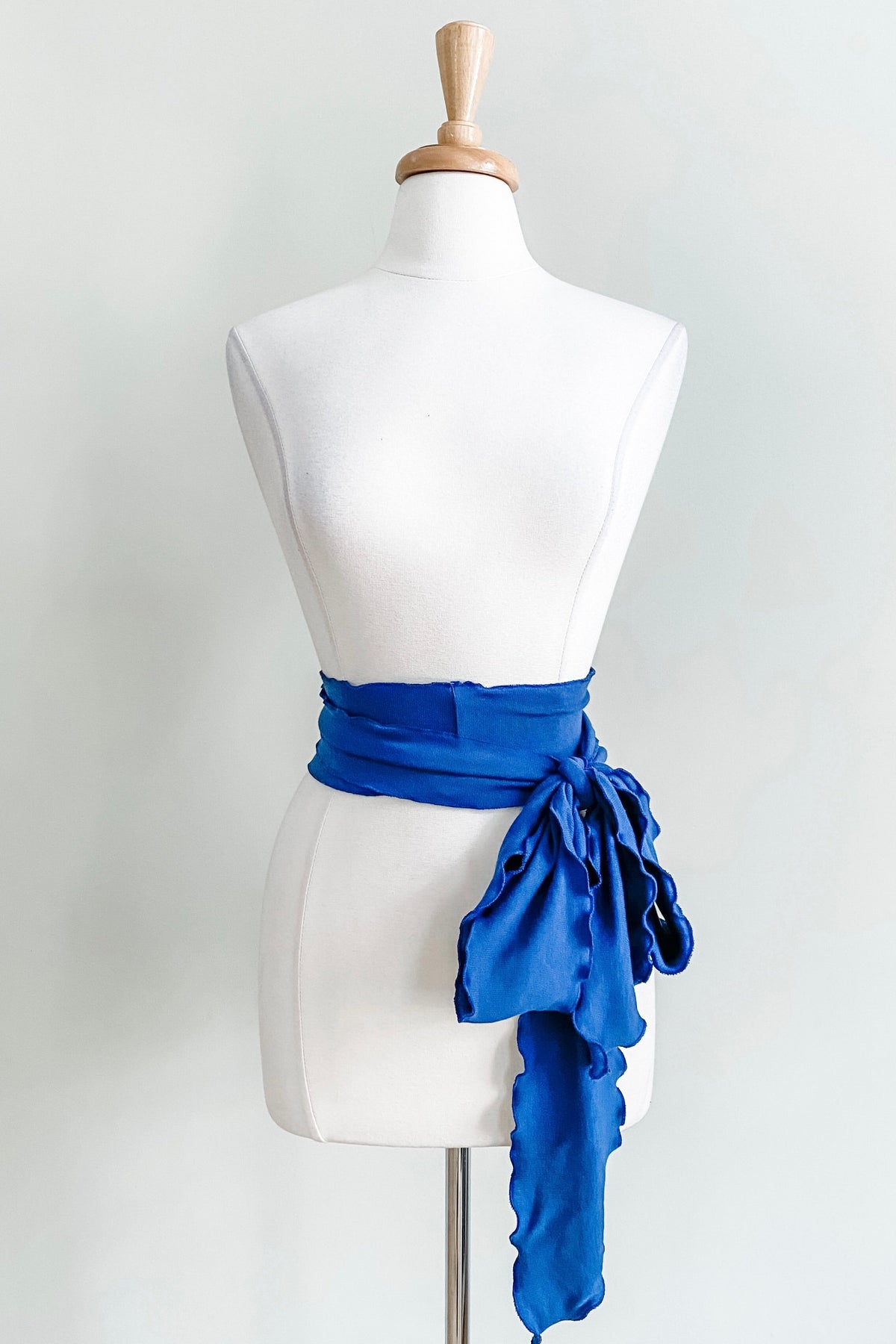 Diane Kroe - Scalloped Sash Belt in Infinity Knit (Air Force Blue)