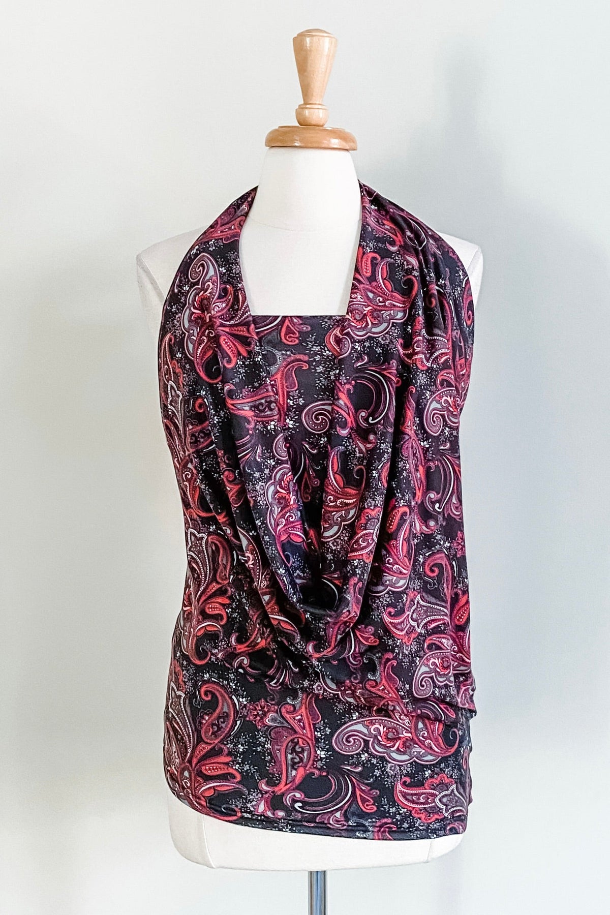 Diane Kroe Origami Dress (Wine Paisley) - The Classic Capsule Collection