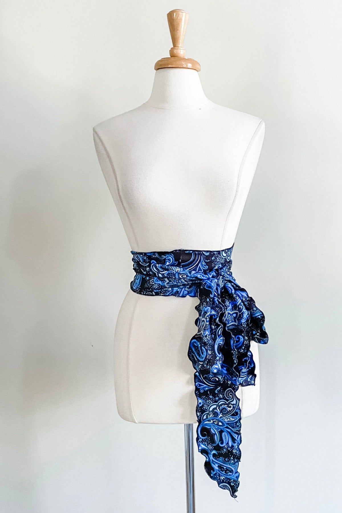 Diane Kroe Sash Belt (Blue Paisley) - The Classic Capsule Collection