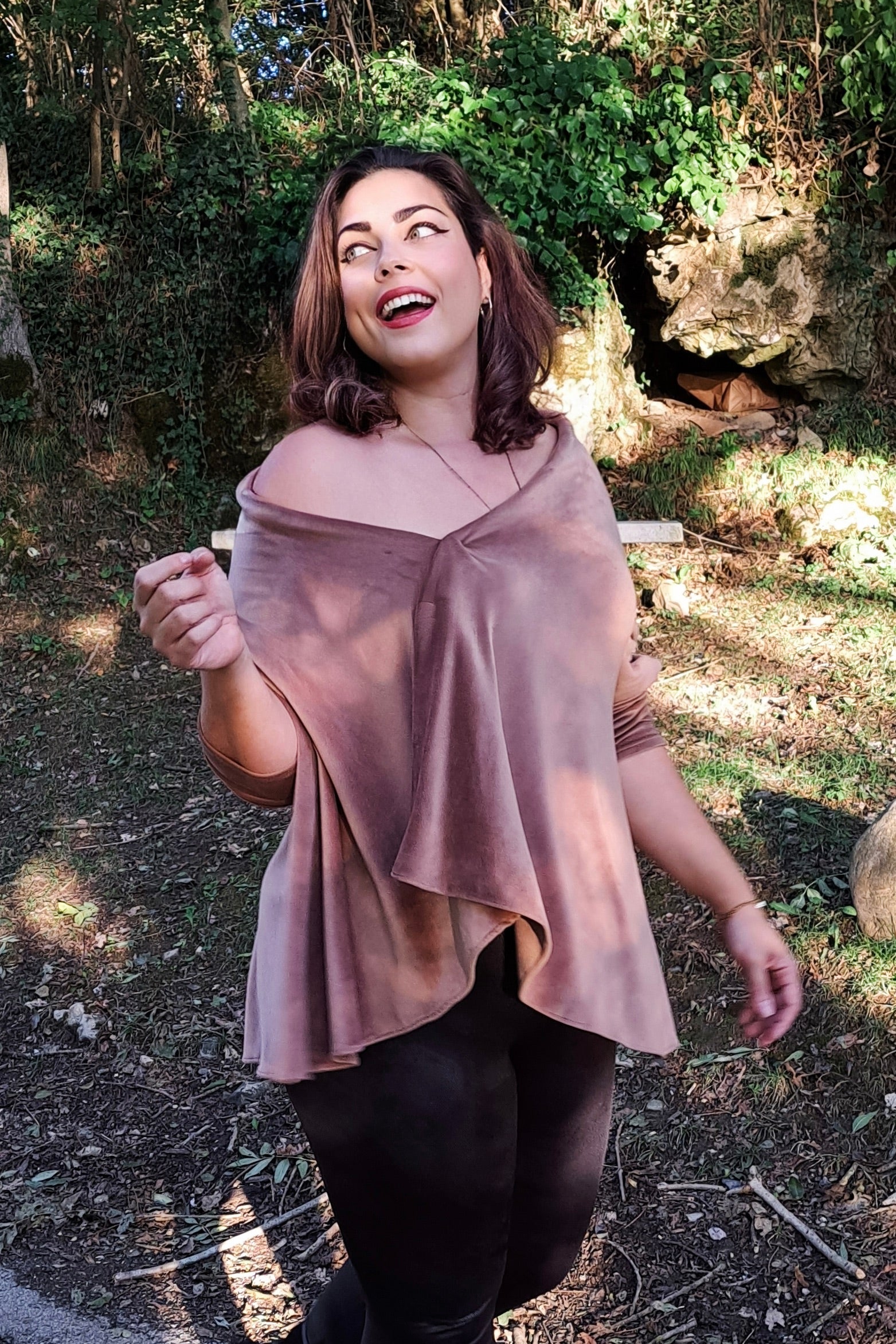 Minkey Wrap in Copper Velvet from Diane Kroe