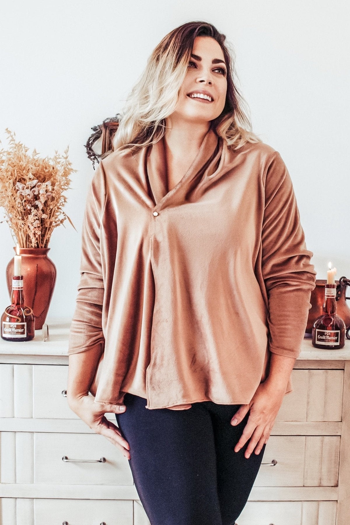 Minkey Wrap in Copper Velvet from Diane Kroe