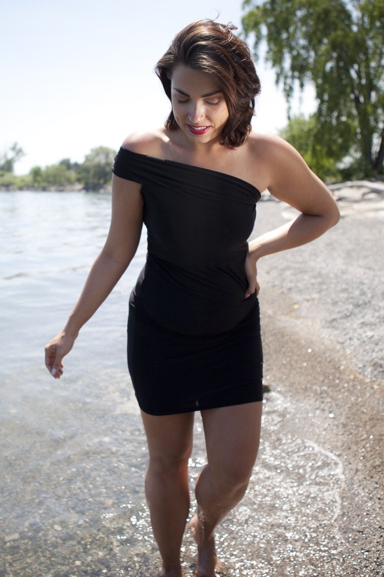 Diane Kroe - Multiway Tube Top Dress(black) one sleeve off the shoulder dress