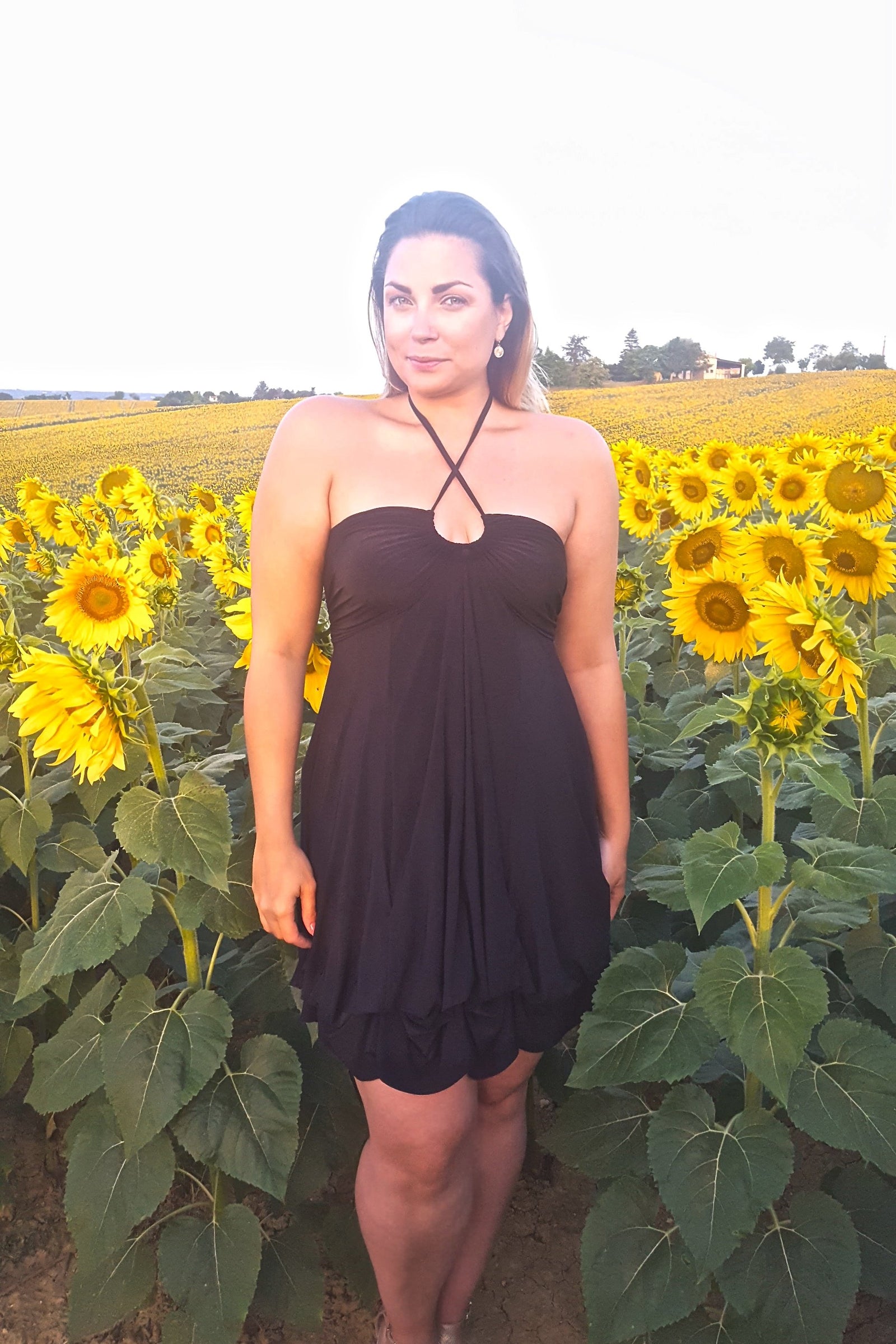 Diane Kroe Bubble Dress worn strapless style