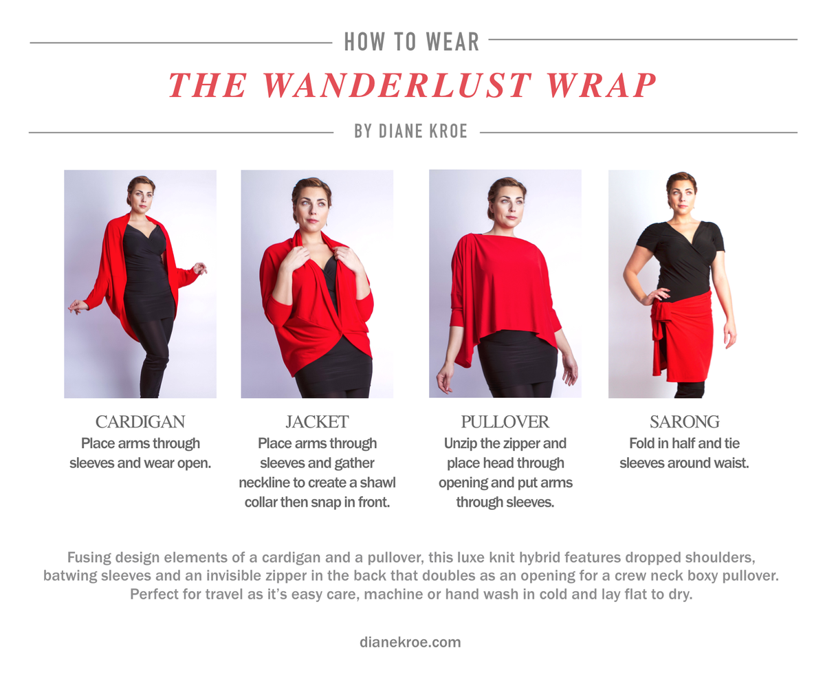Diane Kroe Travel Cardigan Wrap in Parisienne Style guide ways to wear